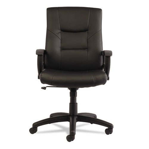 Picture of Alera YR Series Executive High-Back Swivel/Tilt Bonded Leather Chair, Supports 275 lb, 17.71" to 21.65" Seat Height, Black