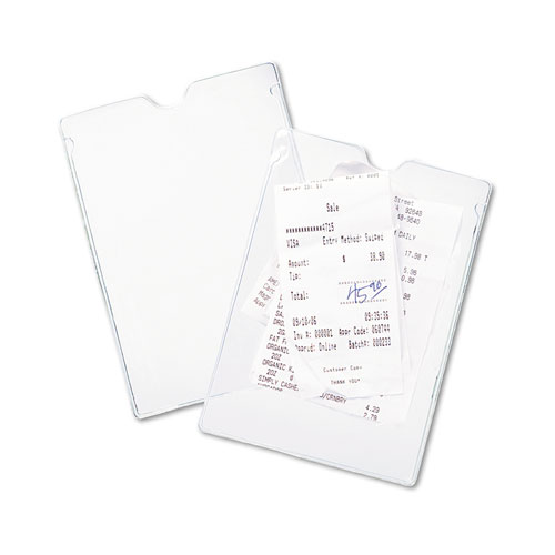 Picture of Top-Load Clear Vinyl Envelopes w/Thumb Notch, 4 x 6, Clear, 10/Pack