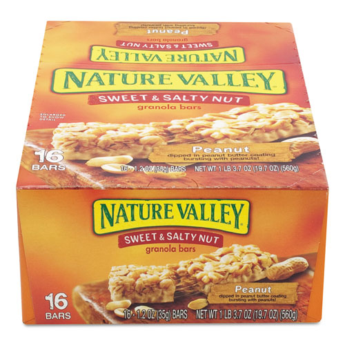 Picture of Granola Bars, Sweet and Salty Nut Peanut Cereal, 1.2 oz Bar, 16/Box