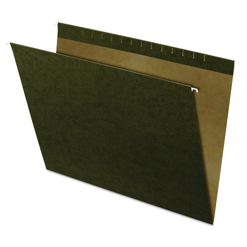 Picture of Reinforced Hanging File Folders, Large Format, Standard Green, 25/Box