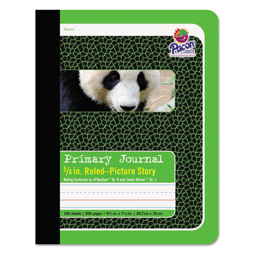 Picture of Primary Journal, D'Nealian K, Zaner-Bloser 1, Manuscript Format, Green Cover, (100) 9.75 x 7.5 Sheets