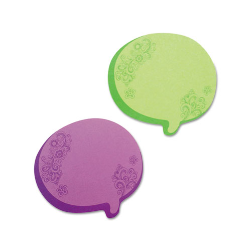 Picture of Thought Bubble Notes, Cartoon Thought Bubble Shape, 2.75" x 3", Assorted Colors, 75 Sheets/Pad, 2 Pads/Pack
