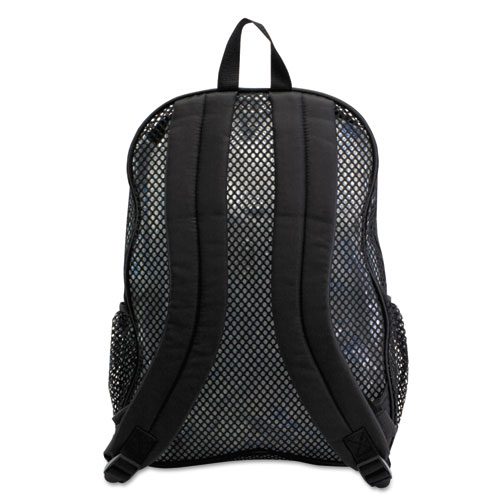 Picture of Mesh Backpack, Fits Devices Up to 17", Polyester, 12 x 17.5 x 5.5, Black