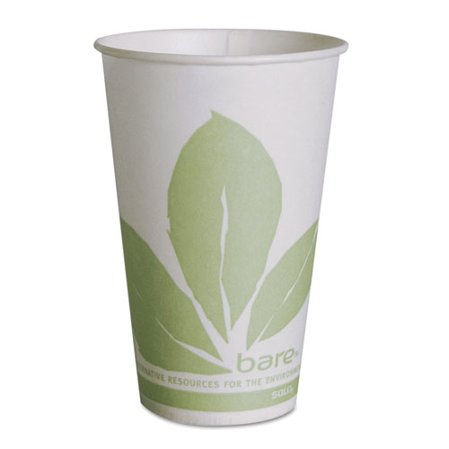 Picture of Bare Eco-Forward Paper Cold Cups, 12 oz, Green/White, 100/Sleeve, 20 Sleeves/Carton