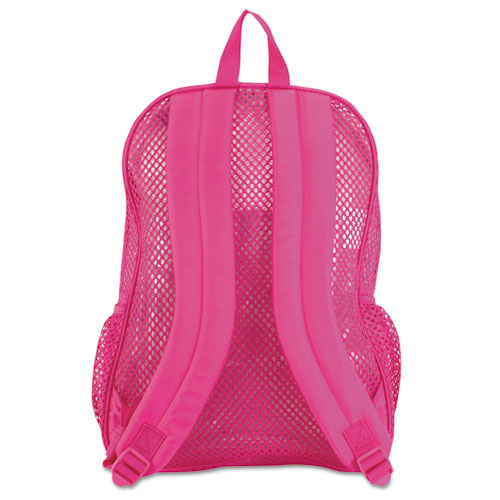 Picture of Mesh Backpack, Fits Devices Up to 17", Polyester, 12 x 5 x 18, Clear/English Rose