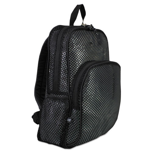 Picture of Mesh Backpack, Fits Devices Up to 17", Polyester, 12 x 17.5 x 5.5, Black
