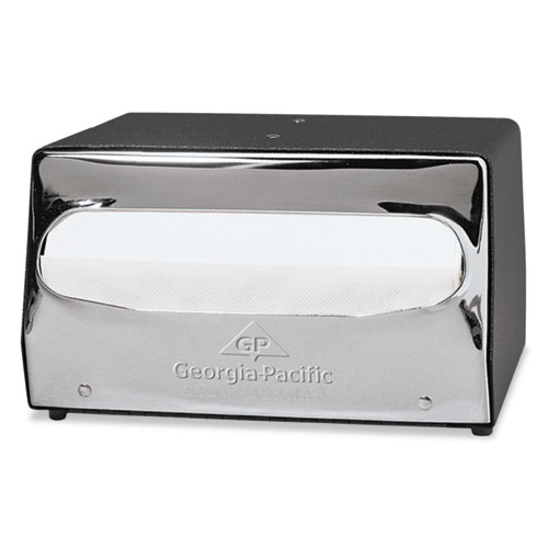 Picture of MorNap Tabletop Napkin Dispenser, 7.9 x 11.5 x 4.9, Black/Chrome