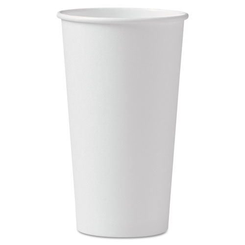 Picture of Single-Sided Poly Paper Hot Cups, 20 oz, White, 600/Carton