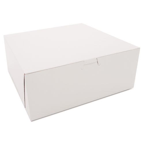 Picture of White One-Piece Non-Window Bakery Boxes, 10 x 10 x 4, White, Paper, 100/Carton
