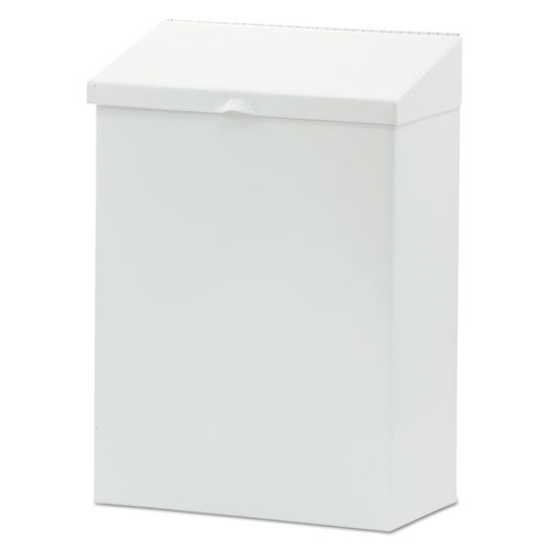 Picture of Feminine Hygiene Product Waste Receptacle, Metal, White