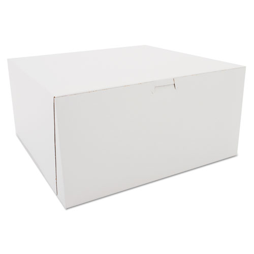 Picture of White One-Piece Non-Window Bakery Boxes, 12 x 12 x 6, White, Paper, 50/Carton