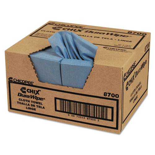 Picture of VeraClean Critical Cleaning Wipes, Smooth Texture, 1/4 Fold, 1-Ply, 12 x 13, Unscented, Blue, 400/Carton