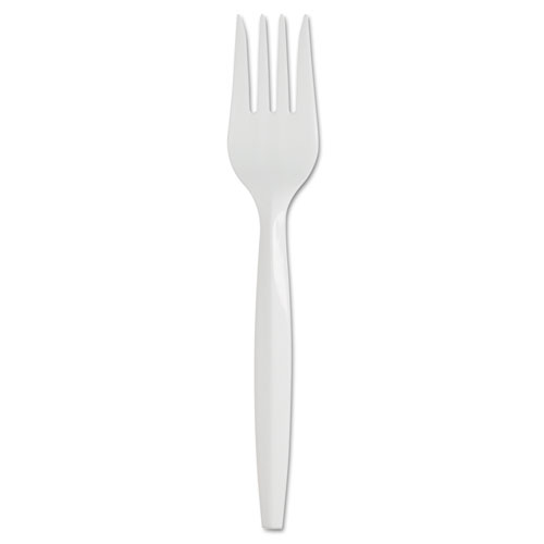 Picture of SmartStock Plastic Cutlery Refill, Fork, 5.8", Series-B Mediumweight, White, 40/Pack, 24 Packs/Carton