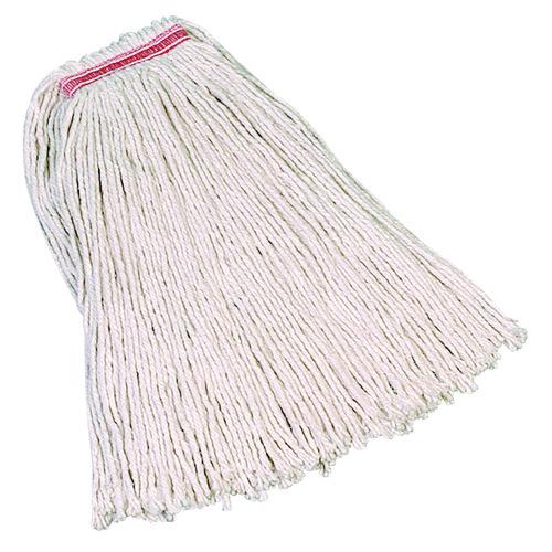 Picture of Premium Cut-End Cotton Mop, White, 20 oz, 1-in. Orange Headband