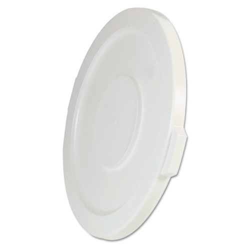 Picture of BRUTE Self-Draining Flat Top Lids for 32 gal Round BRUTE Containers, 22.25" Diameter, White