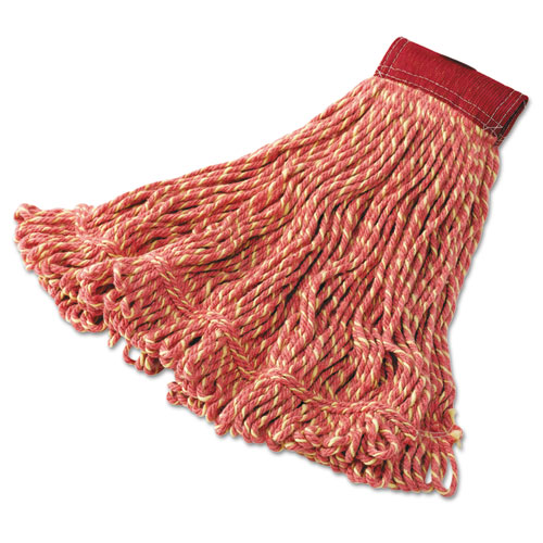 Picture of Super Stitch Blend Mop Heads, Cotton/Synthetic, Red, Large