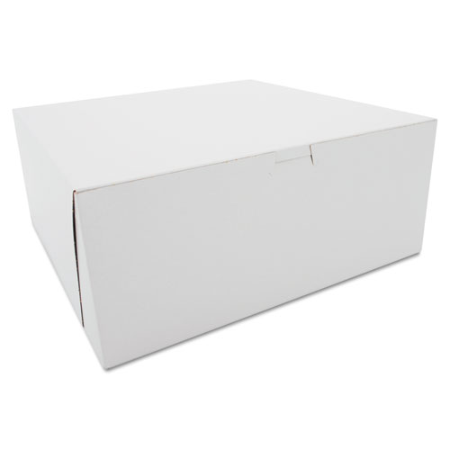 Picture of White One-Piece Non-Window Bakery Boxes, 12 x 12 x 5, White, Paper, 100/Carton