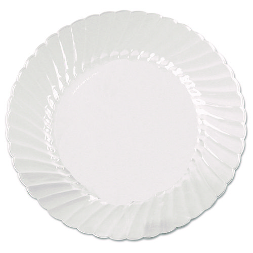 Picture of Classicware Plates, Plastic, 6" dia, Clear, 18/Bag, 10 Bags/Carton