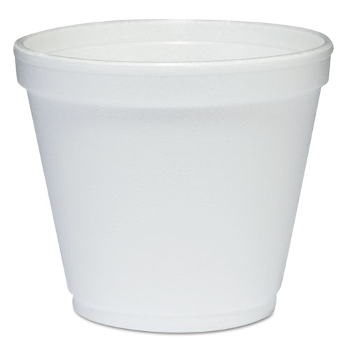 Picture of Food Containers, Squat, 8 oz, White, Foam, 1,000/Carton