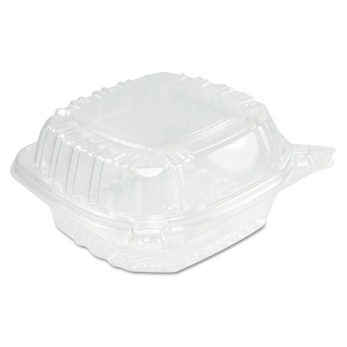 Picture of ClearSeal Hinged-Lid Plastic Containers, Sandwich Container, 13.8 oz, 5.4 x 5.3 x 2.6, Clear, Plastic, 500/Carton