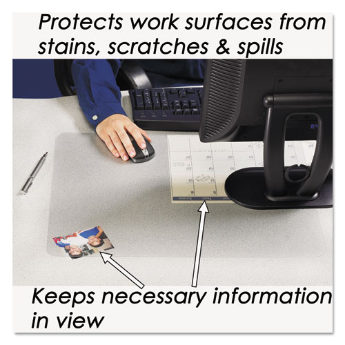 Picture of KrystalView Desk Pad with Antimicrobial Protection, Glossy Finish, 38 x 24, Clear