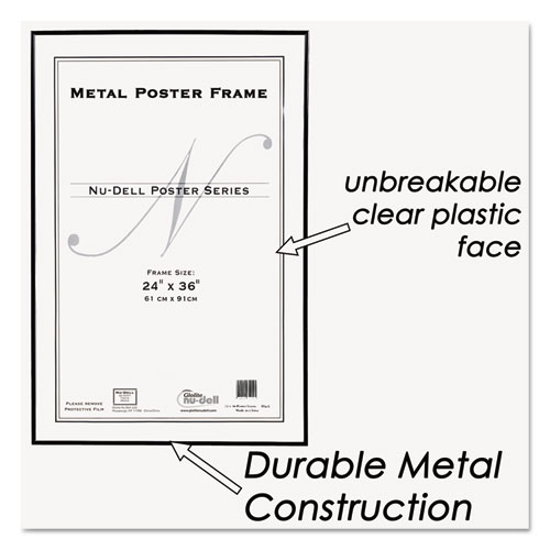 Picture of Metal Poster Frame, Plastic Face, 24 x 36, Black