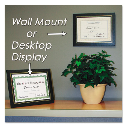 Picture of Leatherette Document Frame, 8.5 x 11, Black, Pack of Two