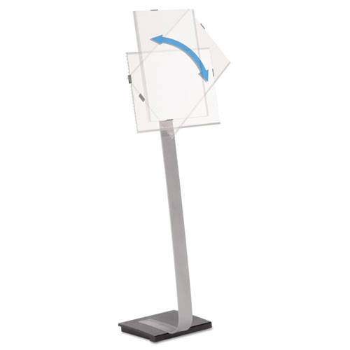 Picture of Info Sign Duo Floor Stand, Tabloid-Size Inserts, 15 x 50, Clear