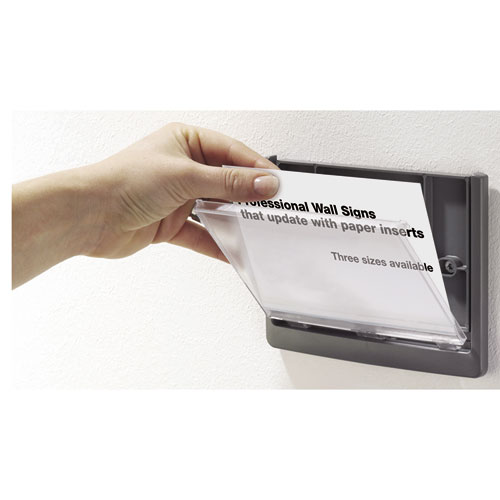 Picture of Click Sign Holder For Interior Walls, 6.75 x 0.63 x 5.13, Gray