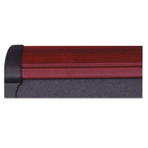 Picture of Prestige Plus Magnetic Fabric Bulletin Boards, 72 x 48, Gray Surface, Mahogany Fiberboard/Plastic Frame
