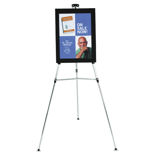 Picture of Lightweight Telescoping Tripod Easel, 38" to 66" High, Aluminum, Silver