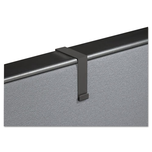 Picture of Cubicle Partition Hangers, For 1.5" to 2.5" Thick Partition Walls, Black, 2/Set