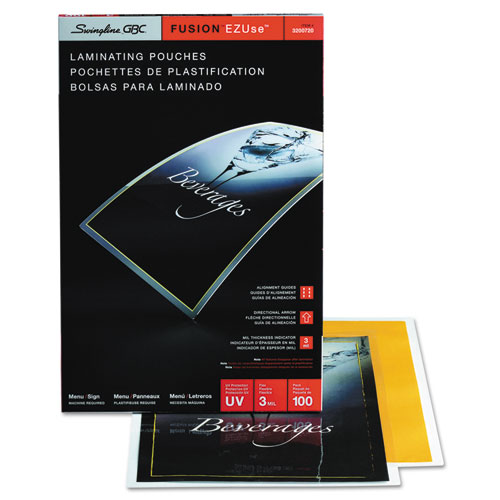Picture of EZUse Thermal Laminating Pouches, 3 mil, 11.5" x 17.5", Gloss Clear, 100/Box