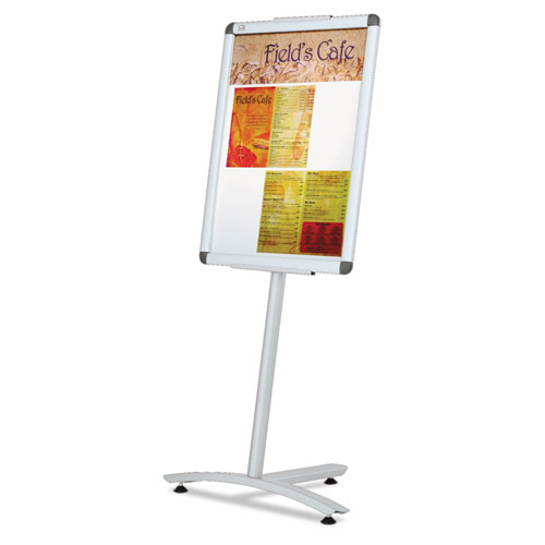 Picture of Improv Lobby Clip-Frame Pedestal Sign, 18 x 24 Frame, 54" High, Aluminum