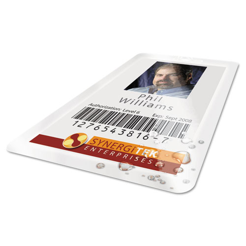 Picture of UltraClear Thermal Laminating Pouches, 7 mil, 2.56" x 3.75", Gloss Clear, 100/Box
