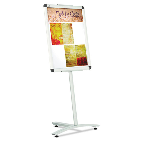 Picture of Improv Lobby Clip-Frame Pedestal Sign, 18 x 24 Frame, 54" High, Aluminum