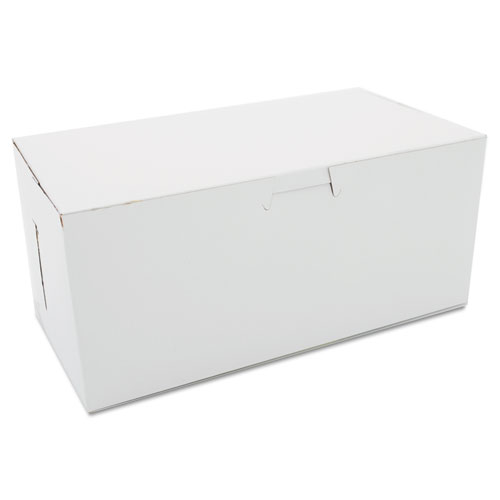 Picture of White One-Piece Non-Window Bakery Boxes, 4 x 9 x 5, White, Paper, 250/Carton