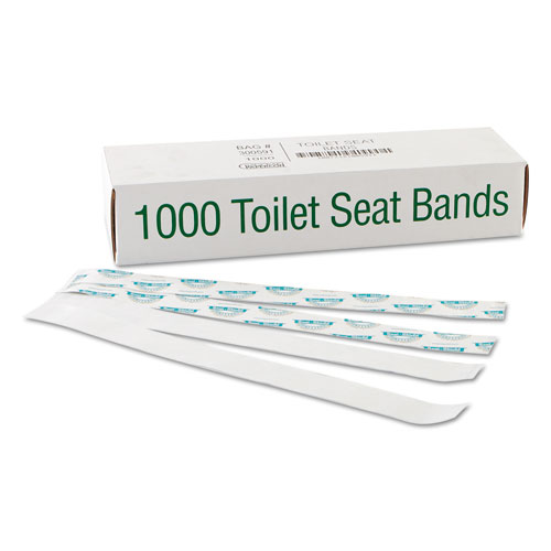 Picture of Sani/Shield Printed Toilet Seat Band, 16 x 1.5, Deep Blue/White, 1,000/Carton