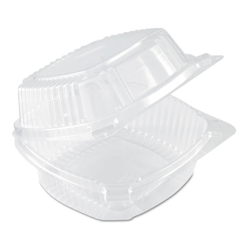 Picture of ClearView SmartLock Hinged Lid Container, 20 oz, 5.75 x 6 x 3, Clear, Plastic, 500/Carton