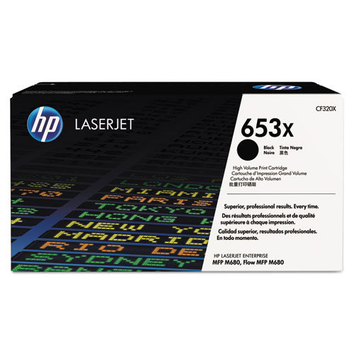 Picture of HP 653X, (CF320X) High-Yield Black Original LaserJet Toner Cartridge