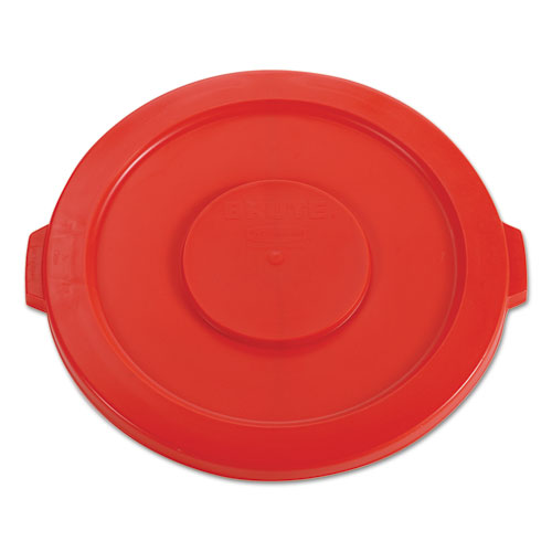 Picture of BRUTE Self-Draining Flat Top Lids for 32 gal Round BRUTE Containers, 22.25" Diameter, Red
