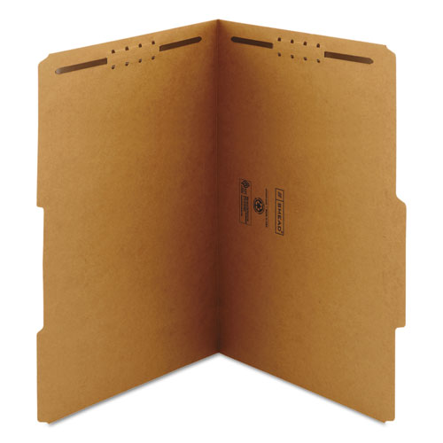 Picture of Top Tab 2-Fastener Folders, 2/5-Cut Tabs, Right of Center, Legal Size, 11 pt. Kraft, 50/Box