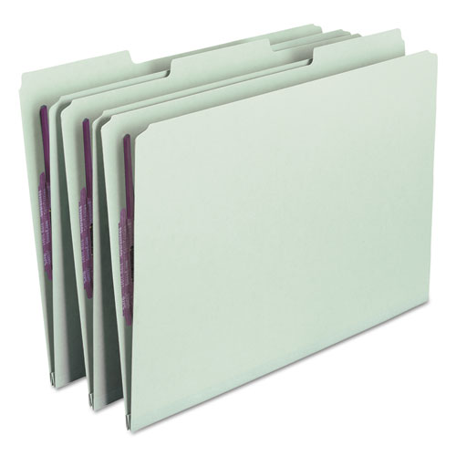 Recycled+Pressboard+Fastener+Folders%2C+1%2F3-Cut+Tabs%2C+Two+SafeSHIELD+Fasteners%2C+1%26quot%3B+Expansion%2C+Legal+Size%2C+Gray-Green%2C+25%2FBox