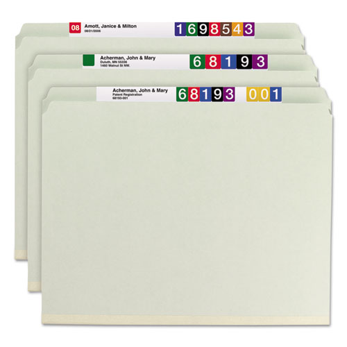 Picture of Recycled Pressboard Fastener Folders, Straight Tabs, Two SafeSHIELD Fasteners, 2" Expansion, Letter Size, Gray-Green, 25/Box