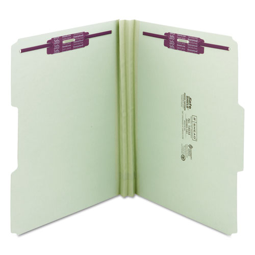 Recycled+Pressboard+Fastener+Folders%2C+1%2F3-Cut+Tabs%2C+Two+SafeSHIELD+Fasteners%2C+2%26quot%3B+Expansion%2C+Letter+Size%2C+Gray-Green%2C+25%2FBox