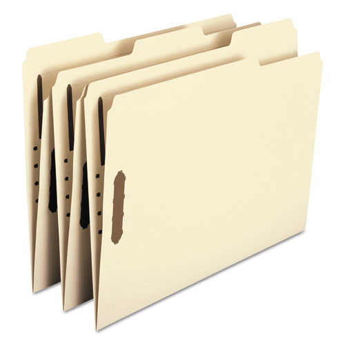Picture of Folder, Two Fasteners, 1/3 Cut Assorted, Top Tab, Letter, Manila, 50/Box
