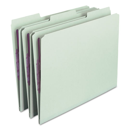 Recycled+Pressboard+Fastener+Folders%2C+1%2F3-Cut+Tabs%2C+Two+SafeSHIELD+Fasteners%2C+1%26quot%3B+Expansion%2C+Letter+Size%2C+Gray-Green%2C+25%2FBox