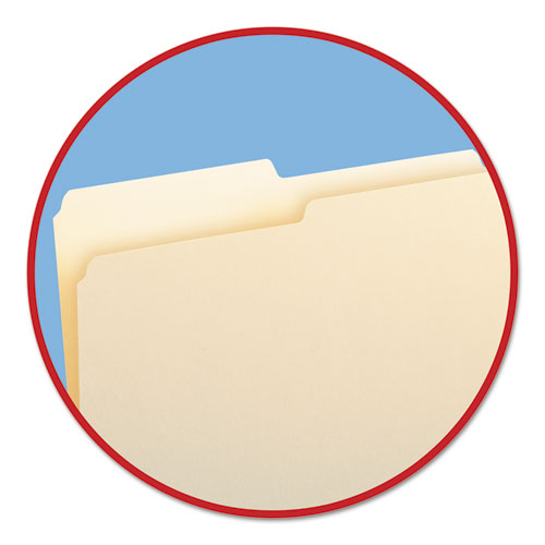 Picture of Manila File Folders, 1/2-Cut Tabs: Assorted, Letter Size, 0.75" Expansion, Manila, 100/Box