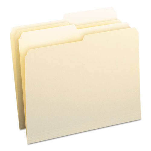 Picture of Manila File Folders, 1/2-Cut Tabs: Assorted, Letter Size, 0.75" Expansion, Manila, 100/Box