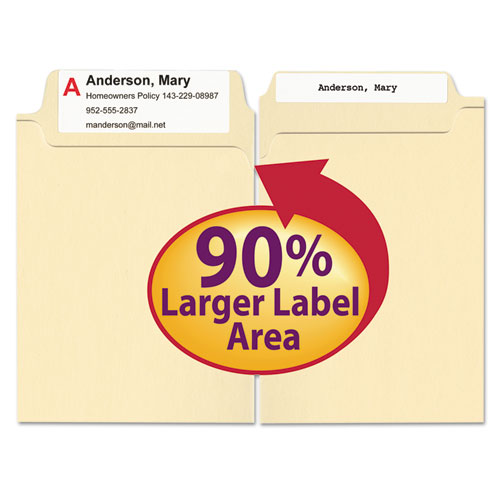 Picture of SuperTab Top Tab File Folders, 1/3-Cut Tabs: Assorted, Letter Size, 0.75" Expansion, 11-pt Manila, 100/Box